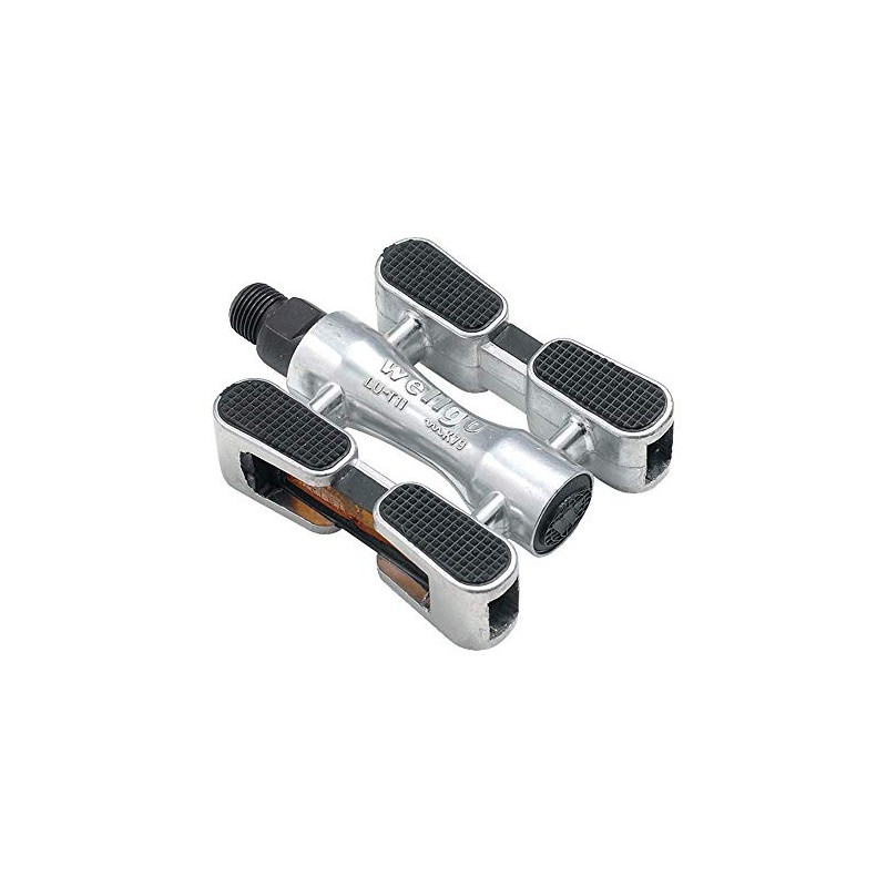 WELLGO LU-T11 Aluminum Pedal, Anti-Slip, Silver, 15.6 oz (448 g),