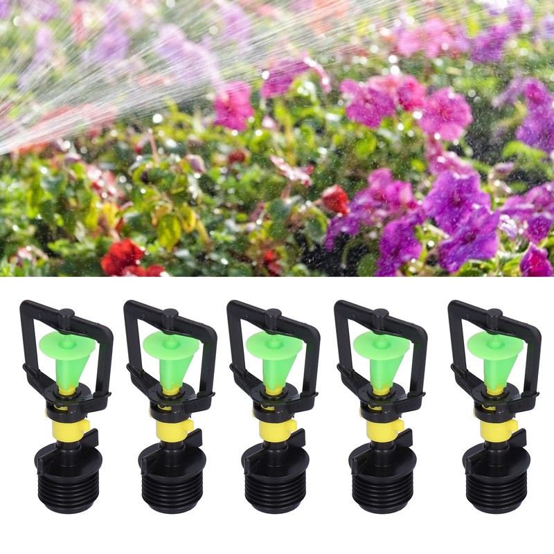5PCS G1/2 Male Thread Rotating Sprinkler Nozzle Spray Head Misting