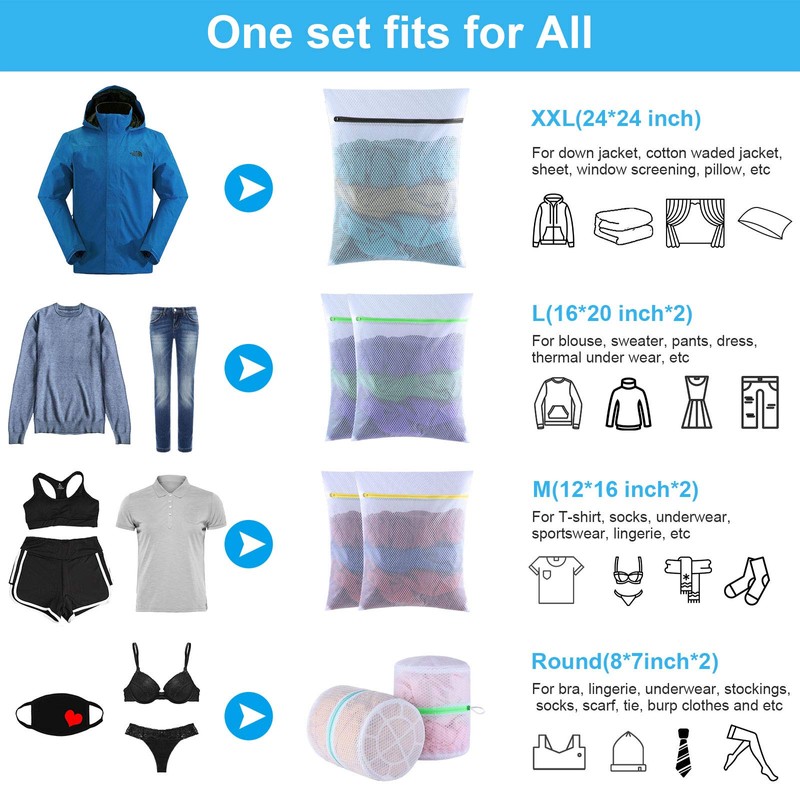 GOGOODA Mesh Laundry Bags, Delicates Washing Bags for Sweater Blouse