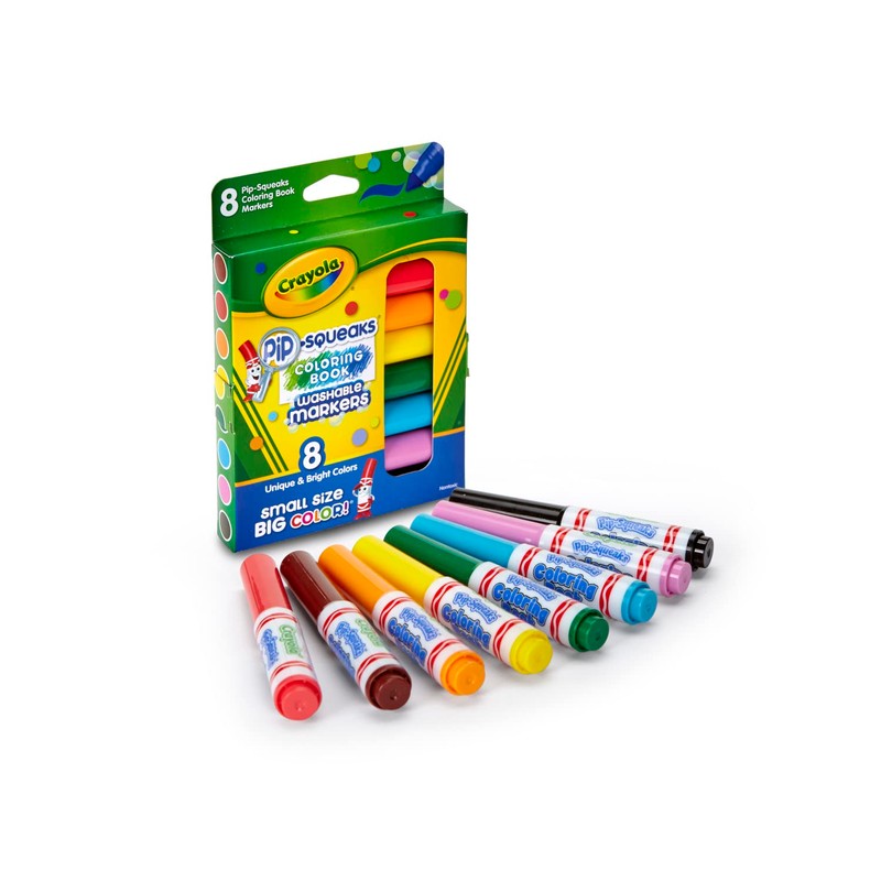 Crayola Pip Squeaks Washable Markers, Mini Markers in Classic Colors,
