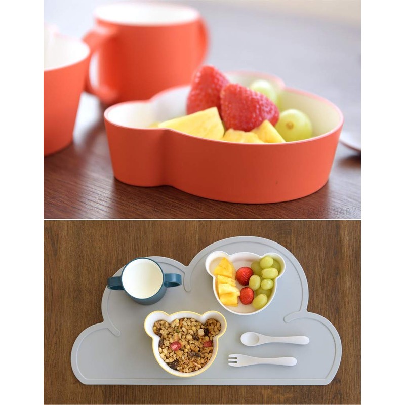 tak Kids Dish Bowl Bear S Gray 11 x 13.8