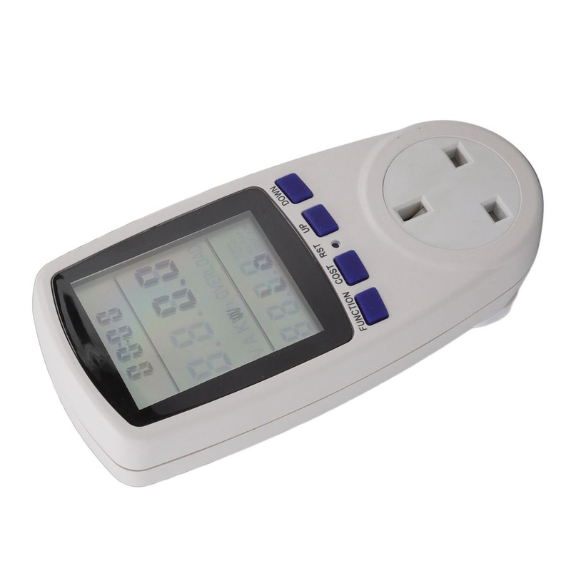 Power Meter Socket LCD Display Overload Protection LED Light Digital
