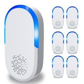 Ultrasonic Repeller 6 Pack, Indoor Insect Repellent Plug in - Eco-Friendly, Repels Mice, Spiders, Roaches, Ants, Mosquitoes
