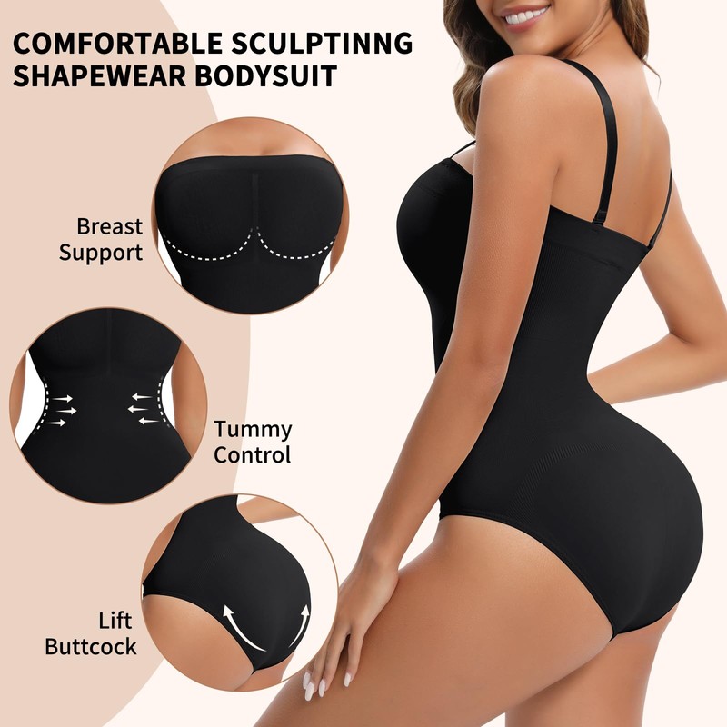 Lenashape - Body sin tirantes para mujer, diseño triangular con