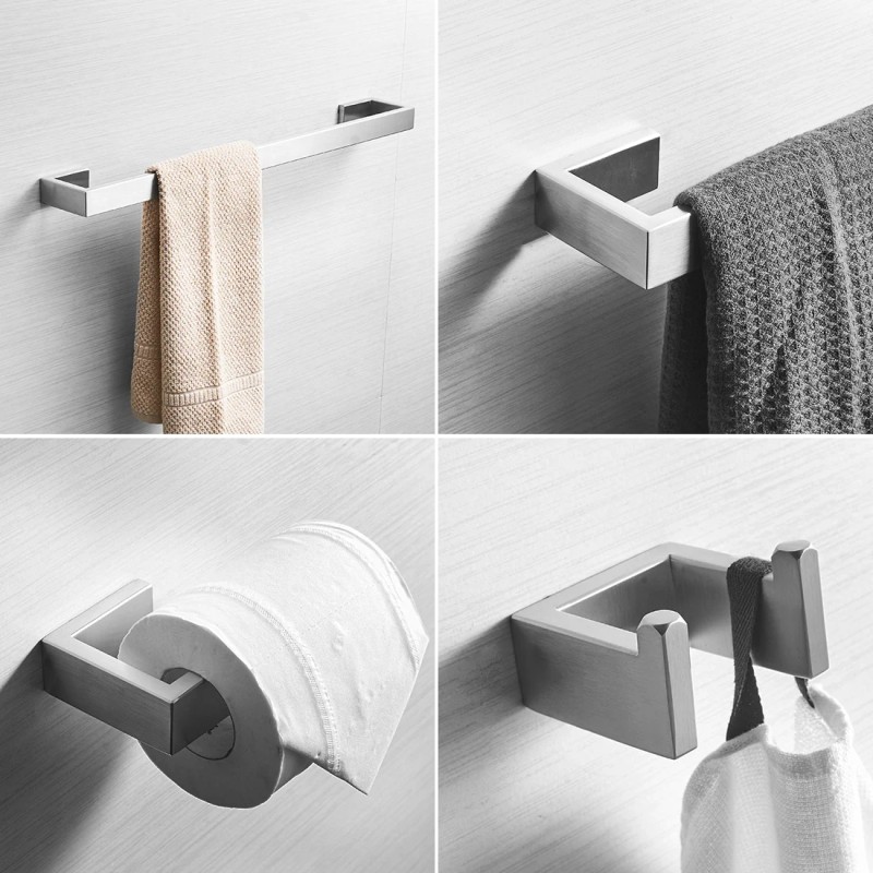 4-piece SUS 304 Stainless Steel Wall Mounted Bathroom Hardware Accessories