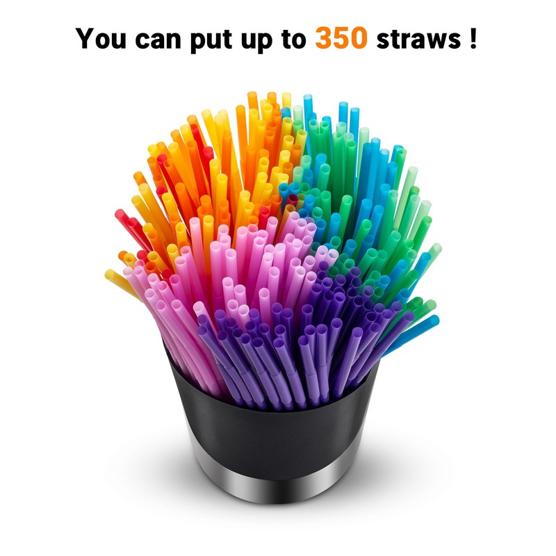 Choxila Straw Holder Dispenser Stainless Steel, Coffee Stirrers Holder Large