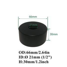 2 pieces diameter 21 mm (1/2 inch) cover rosette stainless steel, rosette tap, black, pipe cover, rosettes for shower fittings, taps, angle valve (66 x 30)