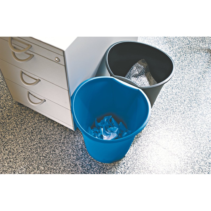 Esselte 18 Litre Waste Bin with Handle, Plastic, Basko Range,