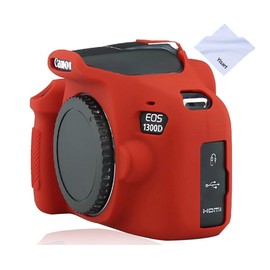 Yisau - Funda para cámara Canon EOS Rebel T6 T7, funda de goma silicion para cámara EOS 1300D Rebel T6/EOS 1500D Rebel T7 KISS X90 (rojo)