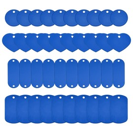 PATIKIL Aluminum Engraving Blanks Tags, 120Pcs Metal Laser Engravable Stamping Blanks Set for Dog Pet ID Name Phone Number Craft Tag Keychain DIY, Blue