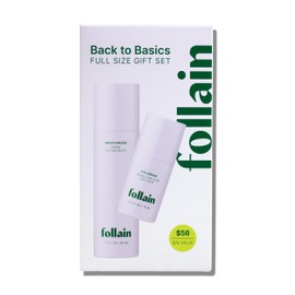 Follain Back to Basics Full-Size Duo Set for all Skin Types | Vitamin C Brightening Eye Cream + Lightweight Hydrating Face Moisturizer with Hyaluronic Acid - Skincare | Clean, Vegan, Cruelty Free