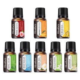 RENDIN Aceites Esenciales de Aromaterapia 8PCS - Aceites Esenciales para Difusor, Hacer Velas Aromaticas y Jabón(Árbol de Té, Rosa, Lirio, Naranja, Fresia, Océano, Menta, 8 x10ml)