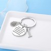 Nimteve Initial Keyring Letter Sunflower Charm Keychain Inspirational Key Ring