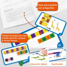 117 Pcs MathLink Cubes Numberblocks kit,Cubes numberblocks juguetes,Viene con 16 tarjetas de estudio y bolígrafo borrador,Cubo creativo matemático，Juego de Actividades (Conjunto de actividades)