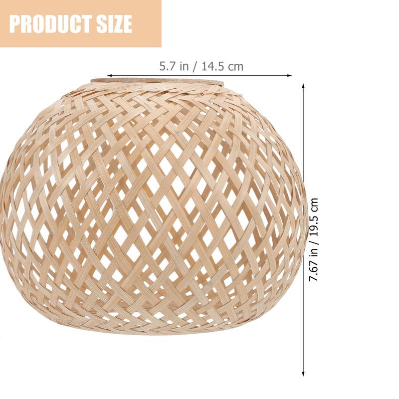 YARNOW Bamboo Lampshade Ceiling Decoration Ceiling Light Cover Rattan Ceiling