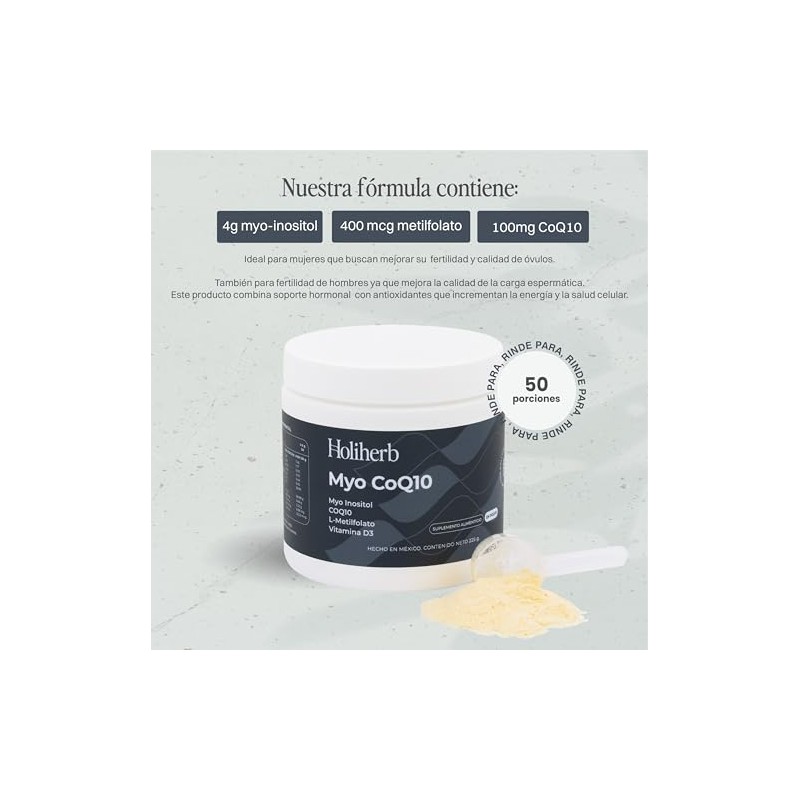 Holiherb - Myo Inositol (4g) + Metil Folato + COQ10