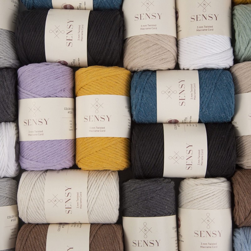 Sensy Premium Macrame Cord 3mm 109 Yards, 100% Cotton, Single