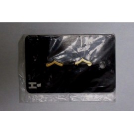 HWC SECURITY POLICE RANK- PRIVATE 3/4'' INCH GOLD INSIGNIA PIN BADGE SET OF 2