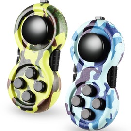 2 piezas Fidget Pad Sensorial Fidgets Controller Pad de mano Fidget Game Pad Sensory Educativo Juguete para TDAH ADD TOC, autismo, ansiedad y alivio del estrés (estilo camuflaje)