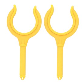 Demeras Boat Oar Lock Plastic Fishing Rod Bracket Rubber Dinghy Accessories for Sea Fishing Boating 2 pcs(Yellow)