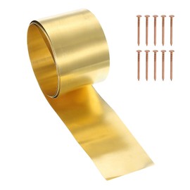 YELARXI Brass Sheet Roll Metal Film Brass Foil Plate, 0.1 x 50 x 1000mm 28 Gauge(0.1mm) Thickness Fit for DIY Crafts Electrical Repair - Cylinder(1 Pack, Brassy)