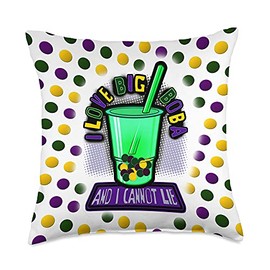 Bubble Tea Near Me Bubble Tea New Orleans Throw Pillow, 18x18, Multicolor
