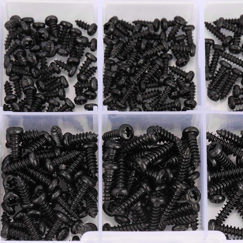 400 Pieces Self-Tapping Screws Assortment Kit Sheet Metal Screw Flat