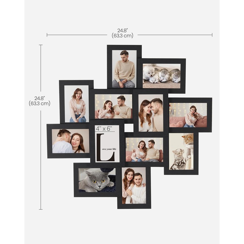 SONGMICS 4x6 Collage Picture Frames, 12-Pack Picture Frames Collage for
