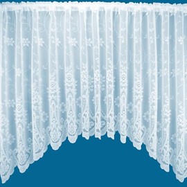 Penshurst Floral Design Jardiniere Net Curtain - Slot Top - Sold In Set Sizes (100'' (254cm) Wide x 36'' (91cm) Drop)