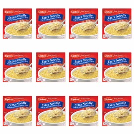 SOUP SECRETS Lipton Instant Soup Mix For a Warm Bowl of Soup Extra Noodle Soup Made With Real Chicken Broth Flavor 4.9 oz 2 ct, Pack of 12