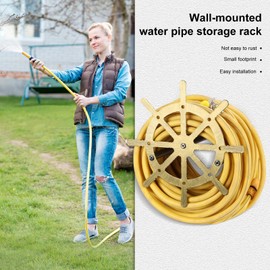 Dakzhou Metal Garden Hose Holder - Sturdy Hose Racks Heavy Duty Hose Hanger Wall Mounted Hose Holder Decorative Hose Stewards Reel Hose Stand for Outdoor Yards(1pc Bronze)