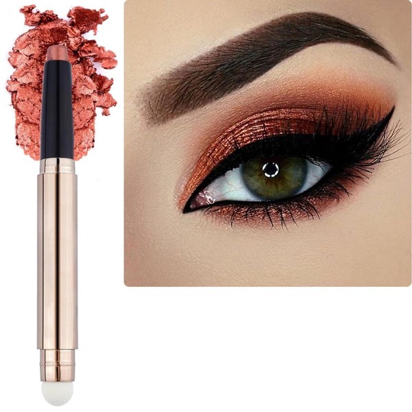 Qeetvia Orange Brown Eyeshadow Stick Makeup, Long-Lasting Waterproof Eye Shadow