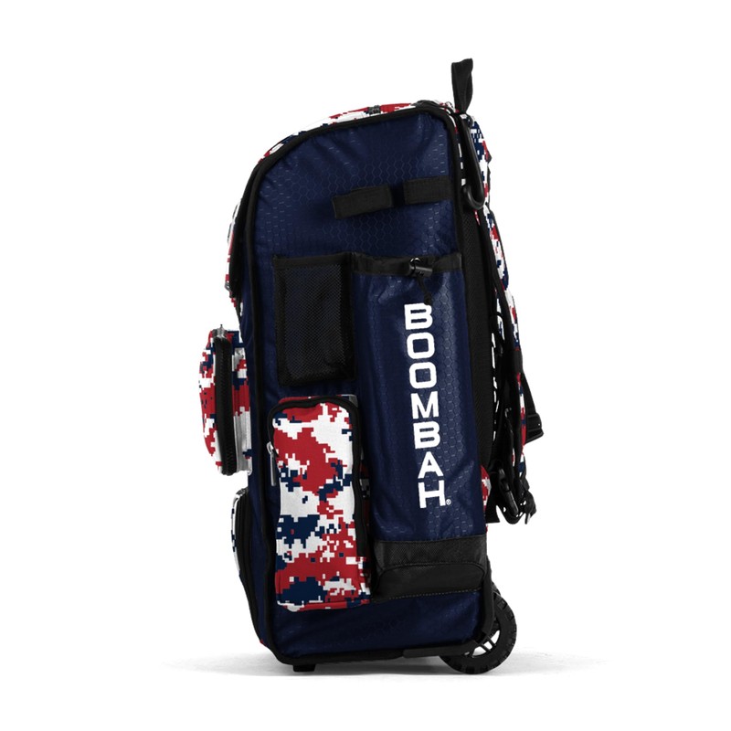 Boombah Rolling Superpack Hybrid Bat Pack PS-9051-3000C23 Digital Camo Navy/Red