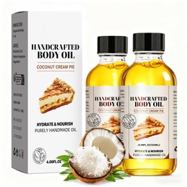 Aceite Corporal Coconut Cream Pie (Paquete De 2) - Aroma Duradero A Coco Y Vainilla, Fórmula No Grasa De Rápida Absorción Con Aceite De Almendras Y Jojoba Para Una Piel Suave Y Tersa, 113 Ml