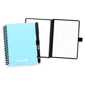 BAMBOOK Colourful Notebook - Blue - A6 - Blank & Lined - Reusable Notebook, Notepad, Reusable Notebook, Erasable Whiteboard Notebook