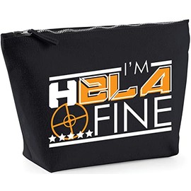 Hippowarehouse I'm Hela Fine printed make up cosmetic wash bag 18x19x9cm