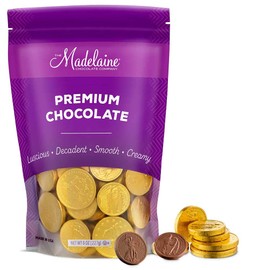 Madelaine Gold Chocolate Coins – Individually Wrapped Candy Basket Fillers – Assorted Sizes 1/2 LB Chocolates Gold Coins - Mothers Day Gift for Mom Decorations