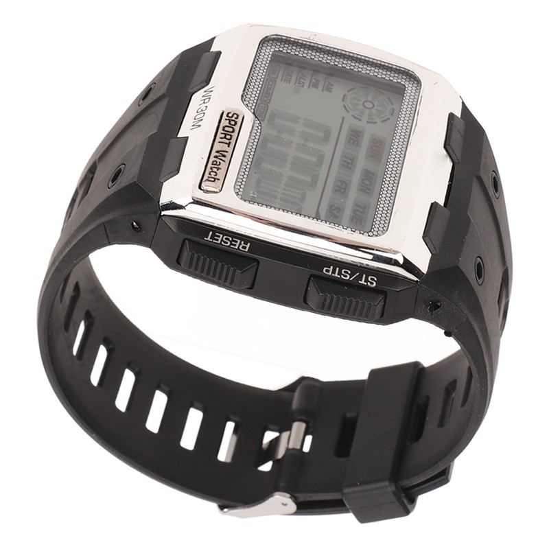 Men Digital Sports Watch WR30M Waterproof Day Date Display Electronic