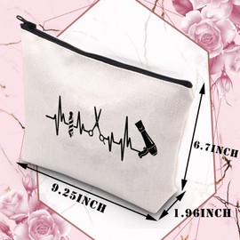 PLITI Hairdresser Gift Hair Stylist Makeup Bag Hair Stylists Gift Barber Gift Cosmetology Graduation Gift Hair Salon Gift(Hairdresser Heartbeat U)