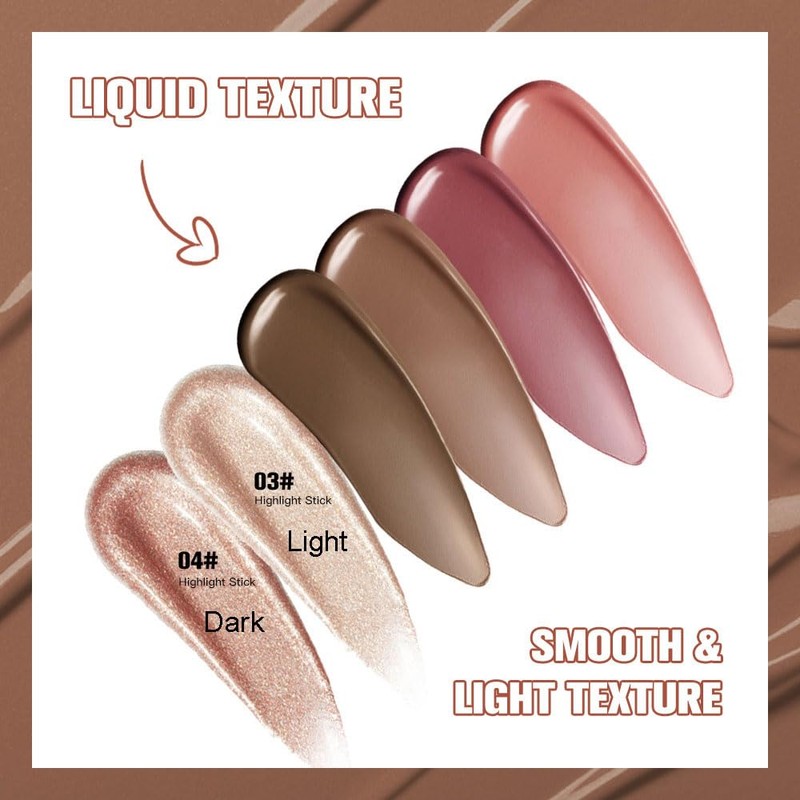 zalati Liquid Highlighter 12ml Face Highlighters Stick Long-lasting, Natural for