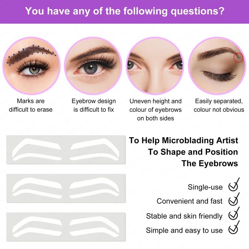 Guapa Versatile Eyebrow Stencil Kit – Multiple Shape Options for