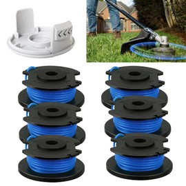 AMSAMOTION 6 Pack String Trimmer Replacement Spool Line 0.065" 18-Volt 24V 40V, Compatible with Ryobi One, Cordless Trimmer Line 11ft