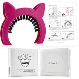 PAWSM Interior Cat Door, Pet Door for Cats, Cat Door Hides Litter Tray, Cat Door with Brush, Fits Cats Up to 20lbs, Easy DIY Setup, Secured Installation in Minutes, No Training Needed