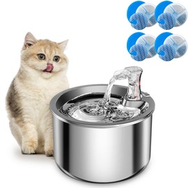 Homtyler Filtros De Fuente De Agua Para Gatos De Acero Inoxidable, Paquete De 4 Filtros De Repuesto Para Fuente De Gato, 3 Sistemas De Filtración...  