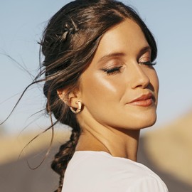 ALEXCRAFT Thick Hoop Earrings Small Women's 14K Golden Silver Earrings Gold-Plated Gift for Women Girlfriend Mum Girls, Sterling Silver, No Gemstone