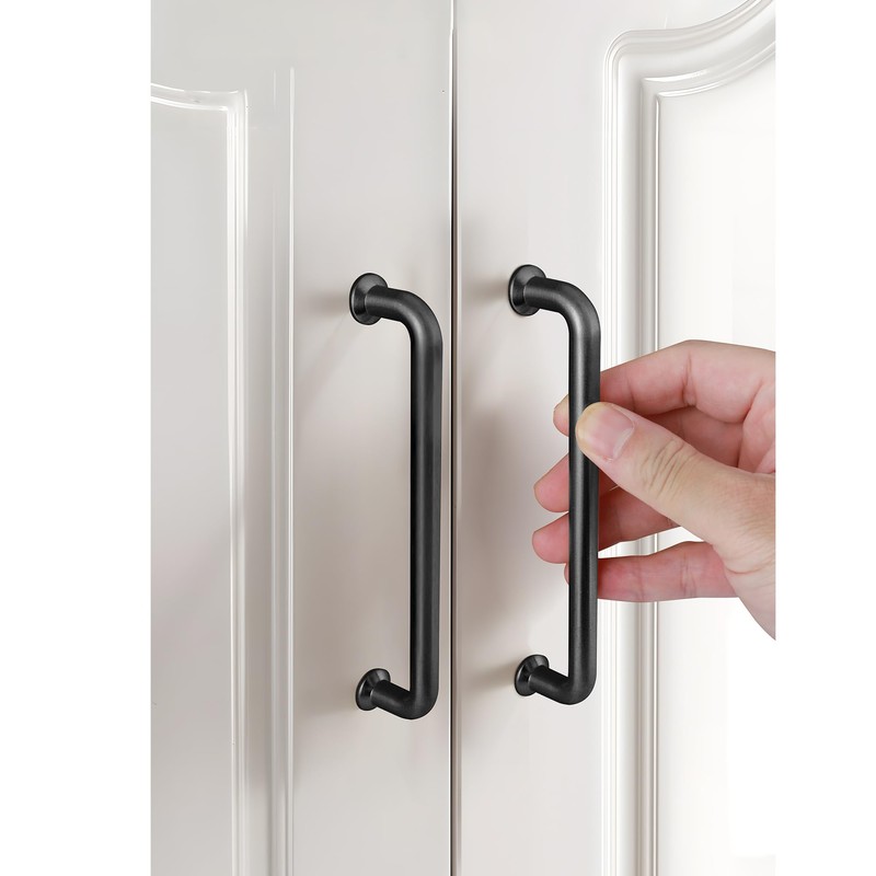 Malimali 10 Pack Black Kitchen Cupboard Handles Wardrobe Handles, 96mm