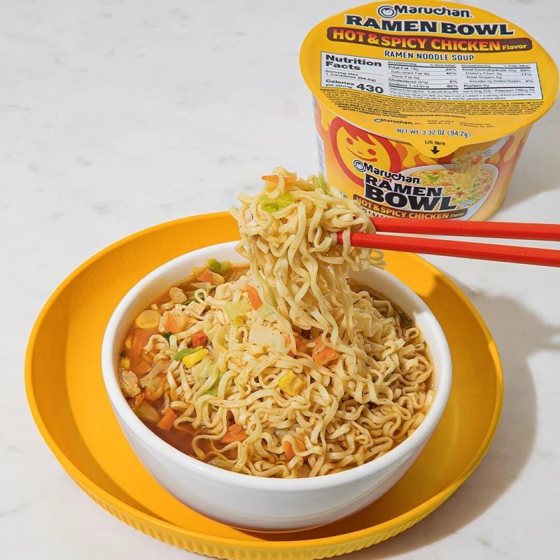 Maruchan Hot and Spicy Chicken Ramen Bowl 6 Pack Instant