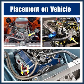 INFINAUTO AN6 1 Meter Braided PTFE Stainless Steel Car Oil Fuel Gas Line Hose Durable Material Stylish Design