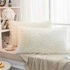 JAUXIO Long Faux Fur Soft Soild Decorative Pillowcase Oblong Fluffy
