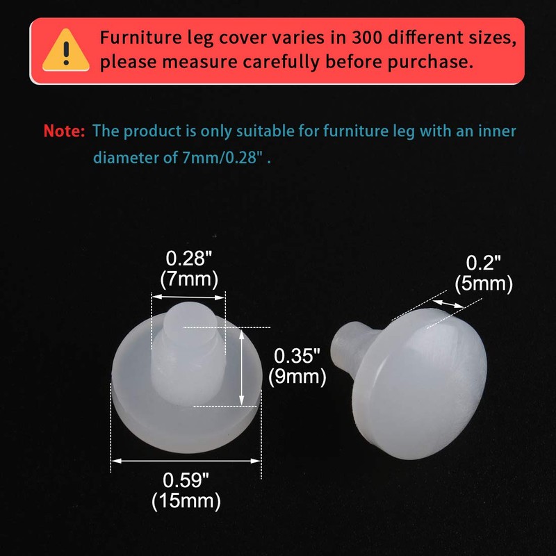 uxcell 12pcs 7mm White Stem Bumpers Glide, Patio Outdoor Furniture